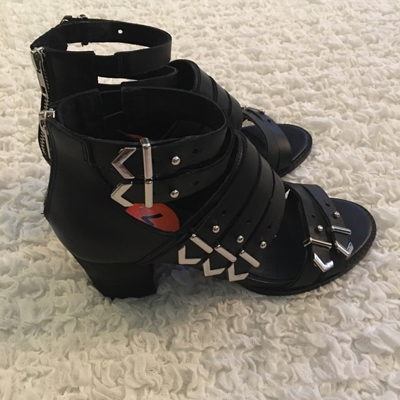 Shelly’s London Black Moto Sandals - Picture 6 of 10